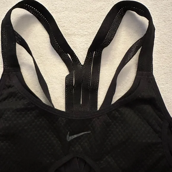 Nike Black Racerback Sports Bra with Breathable Fabric - Picture 3 of 9